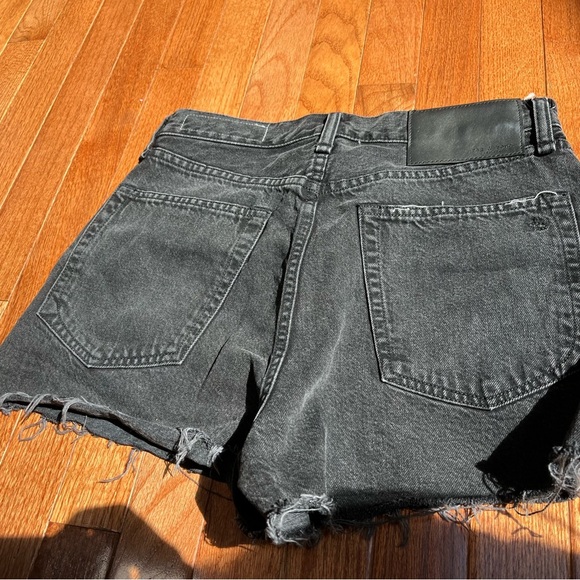 Rag and Bone Maya High Rise Shorty Short denim shorts washed black size 26 - Picture 2 of 6
